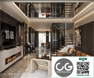3Ds Max Living Room – Kitchen Interior Model Download By Do Xuan Lam