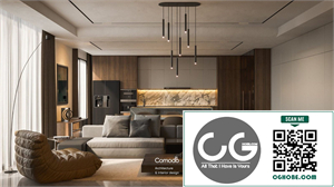 3Ds Max Living Room – Kitchen Interior Model Download by Luu Trung Kien