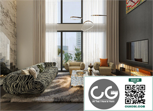 3Ds Max Living Room Interior Model Download by Bong Sun