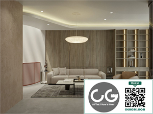 3Ds Max Living Room – Kitchen Interior Model Download by Nguyen Dat