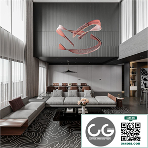  3Ds Max Living Room – Kitchen Interior Model Download by Nguyen Duy Dong