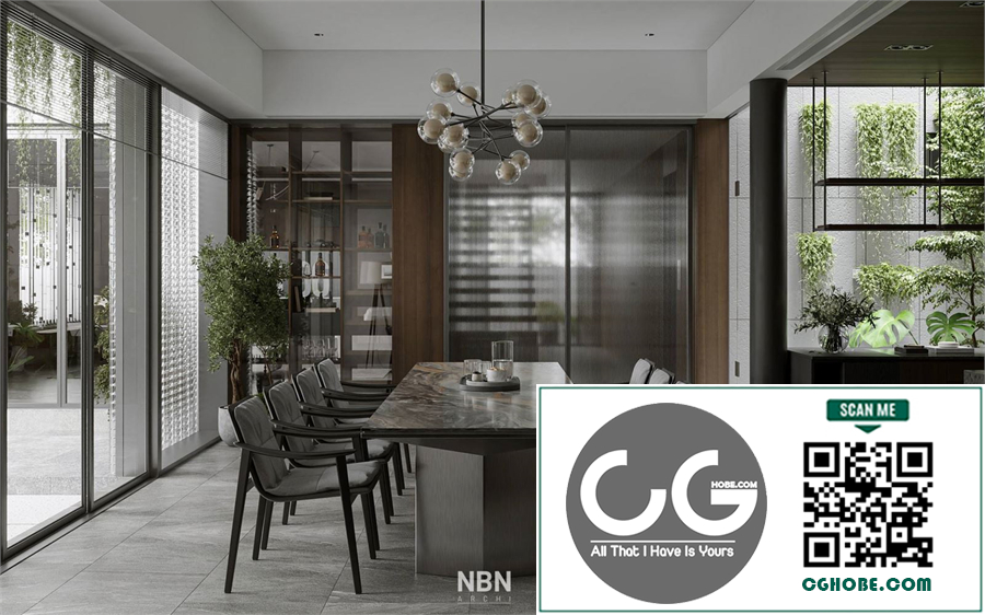 Free 3Ds Max Dining Room Interior Model Download by Nguyen Ba Nghia