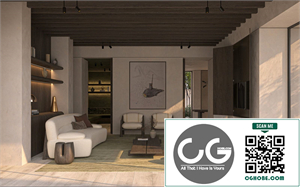 3Ds Max Living Room – Kitchen Interior Model Download by Do Toan