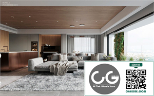 3Ds Max Living Room – Kitchen Interior Model Download by Dung Le