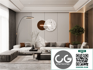  3Ds Max Living Room – Kitchen Interior Model Download by Quoc Tung