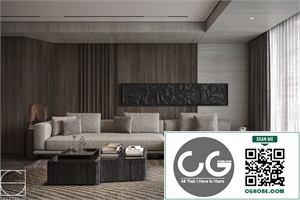  3Ds Max Living Room – Kitchen Interior Model Download By 256 Studio