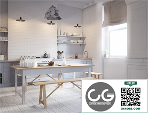 Free 3D Scene White Scandinavy Home​​​​​​​​​​​​​​ by A.M Studio