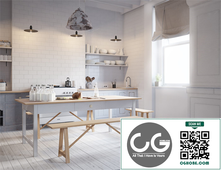 Free 3D Scene White Scandinavy Home​​​​​​​​​​​​​​ by A.M Studio