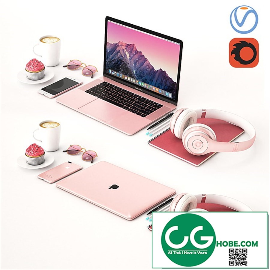 Workplace Rose Gold MacBook