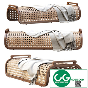 Sofia Rattan Ottoman