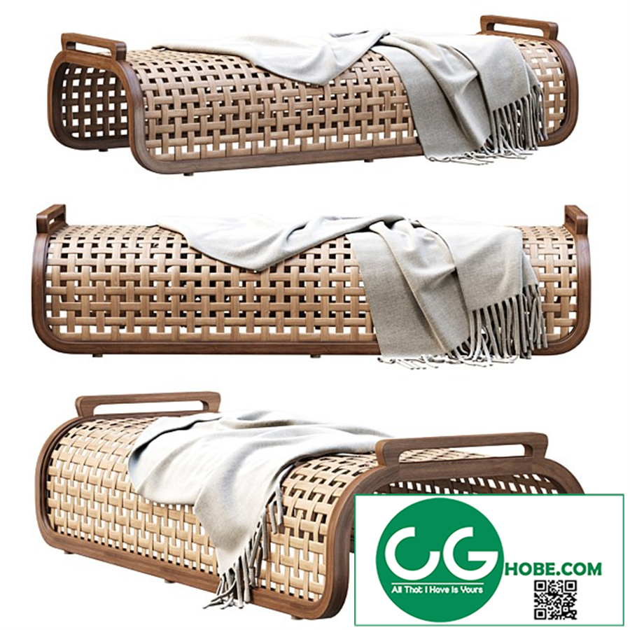 Sofia Rattan Ottoman