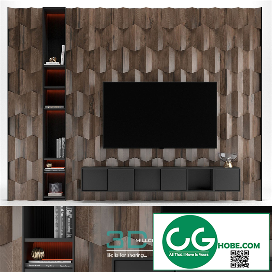 Tv Wall 022 wood