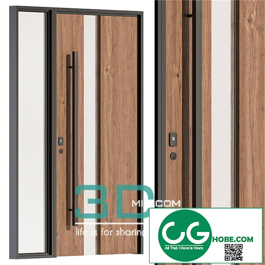 Wooden Front Door - Set 61