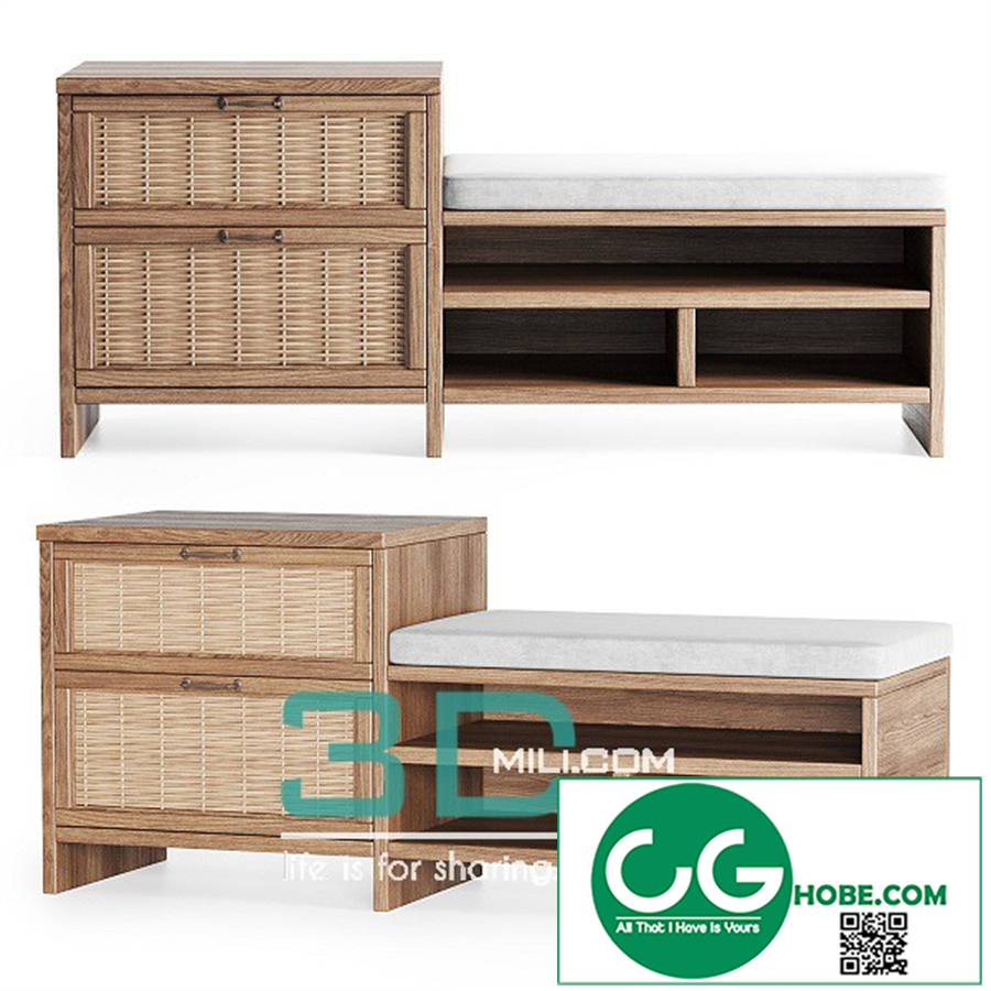 Wooden rattan couch