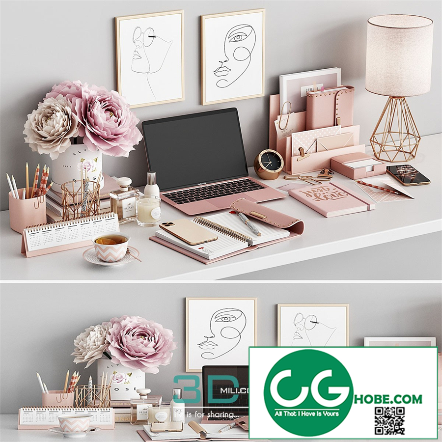Workplace set WT 02 Rose
