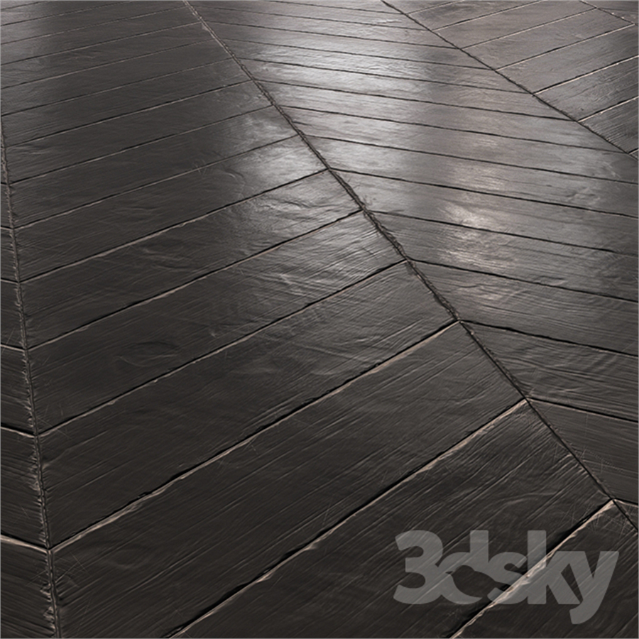 Chevron Parquet - Black Aged