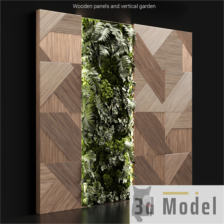 Wooden panels and vertical garden 2