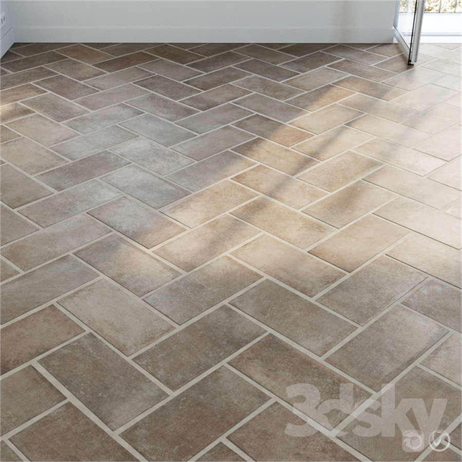Ceramic tile set 01 - Terracotta Herringbone