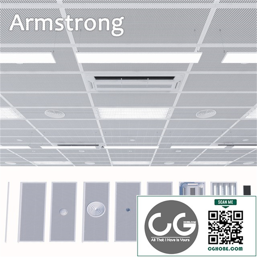 Armstrong ceiling system with a set of elements 2