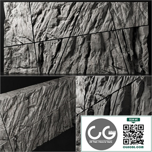 Stone rock wall splinter slab n2 / Stone rock wall slab from parts