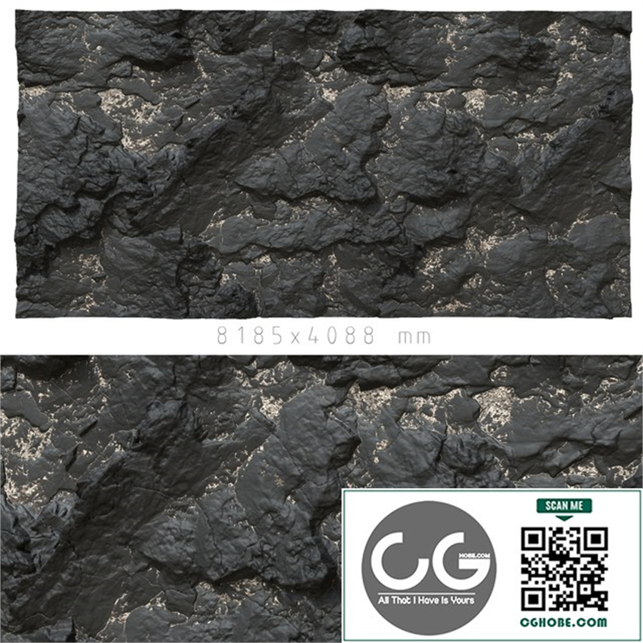 Black stone wall