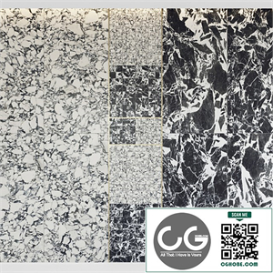 Architectural Design Floor gres Pebble Fragment B & W MARBLE set 3