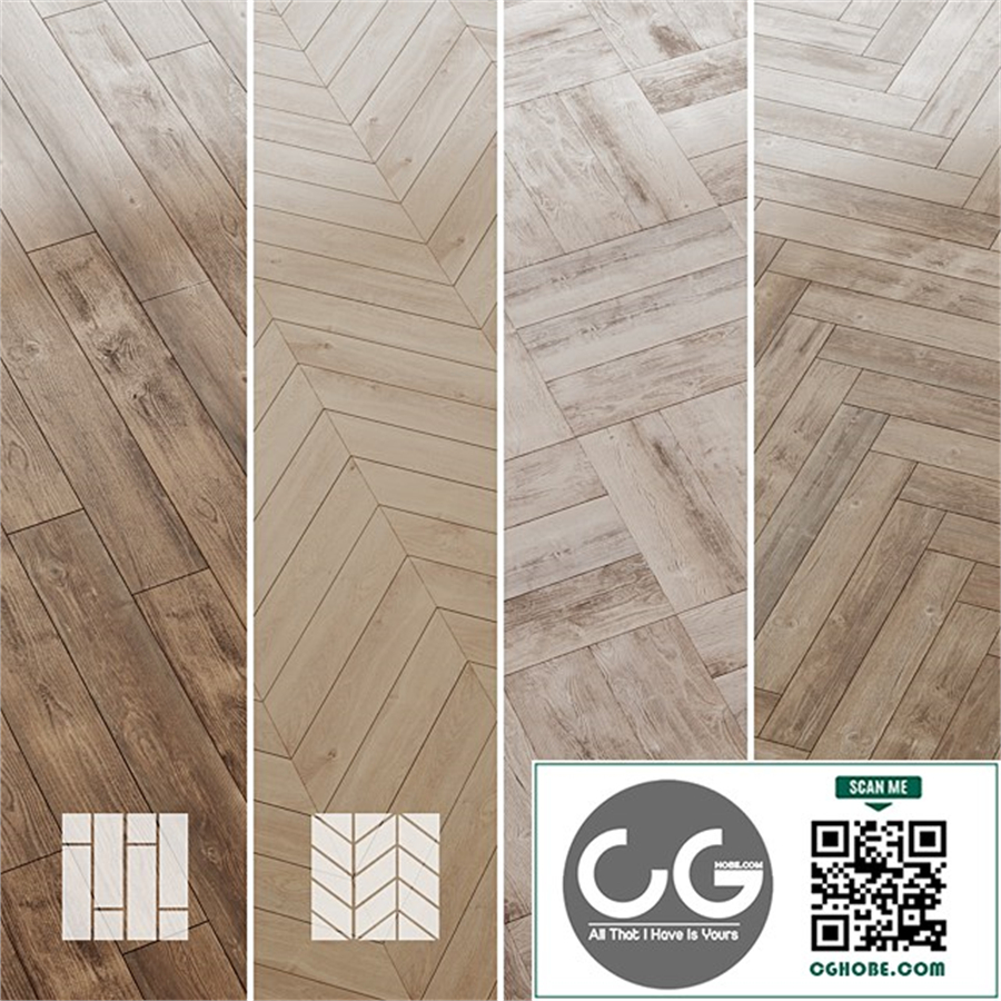Wood floor Pine Oak Set 3