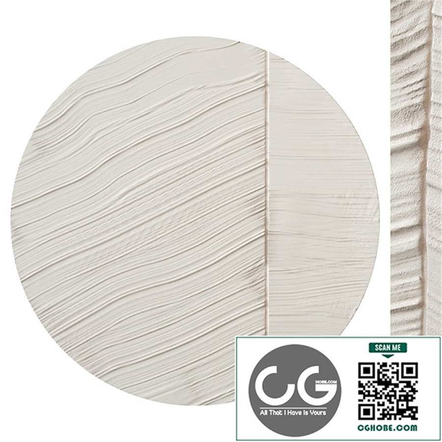 Round abstract plaster painting