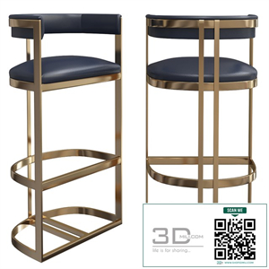 Chair - Calvin bar chair in ANTIQUE BRASS