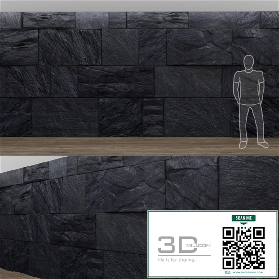 black wild stone wall