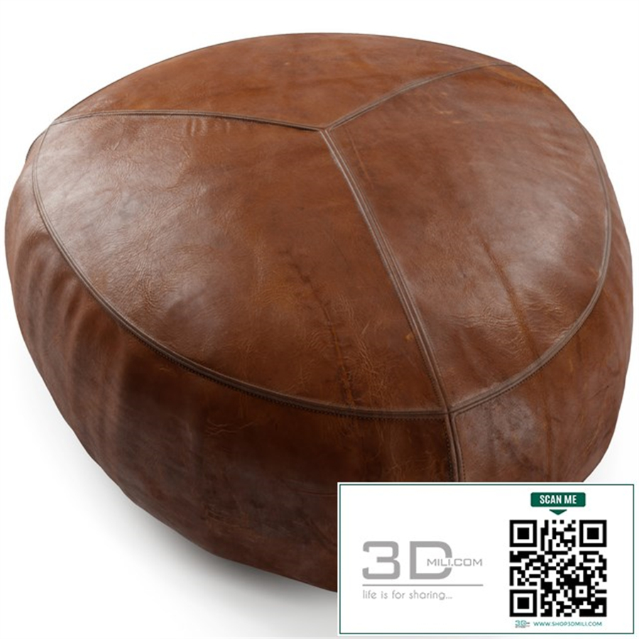 Stone Rawhide Brown Ottoman