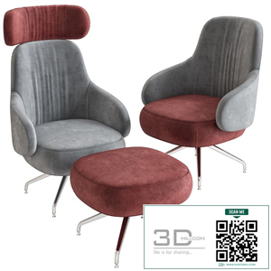 Pillo Low Back Easy Chair With Aluminum Base by Swedese