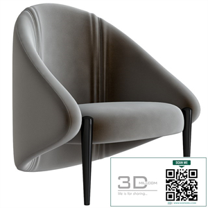 Fabric armchair with armrests walrus