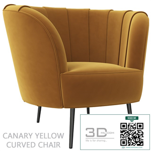 Canary yellow curved chair