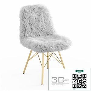 Fur white chair