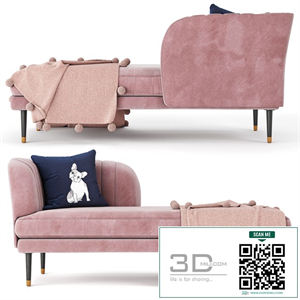 Kensington chaise rose pink