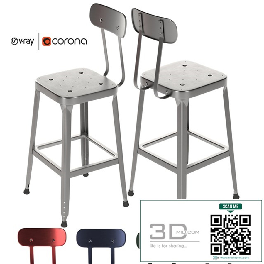 Schoolhouse Backed Utility Stool 26