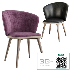 Upholstered leather Chair Nelly leather