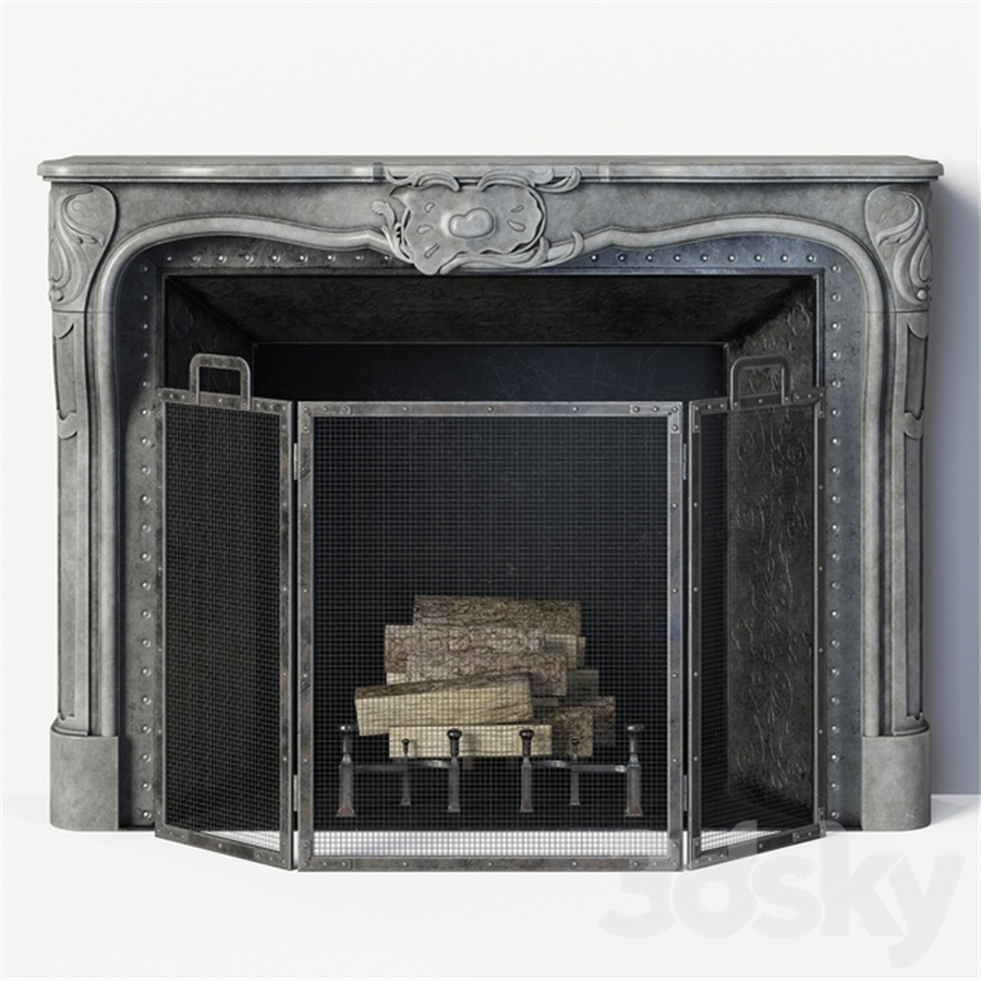 Regency Style Stone Fireplace