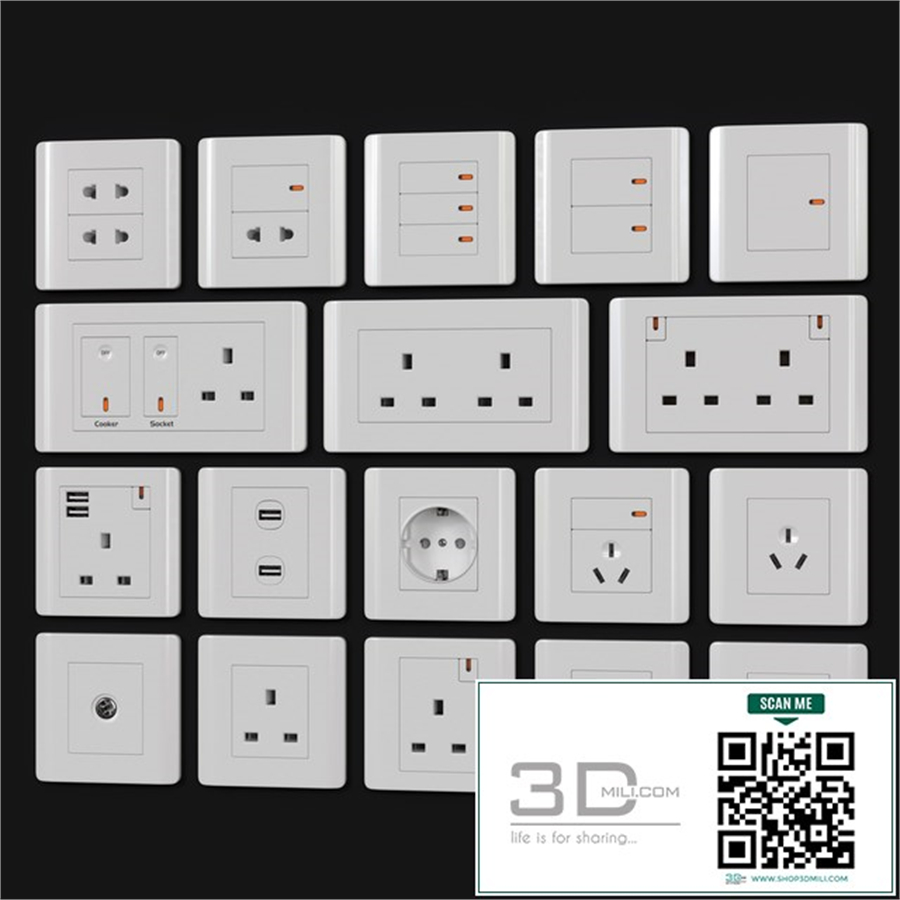 Schneider zencelo switches & sockets White