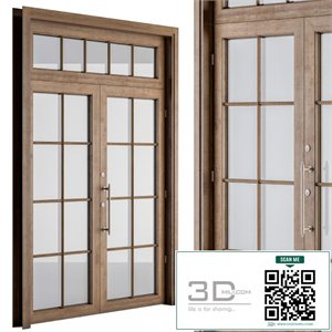 Wooden Vintage Glass Door
