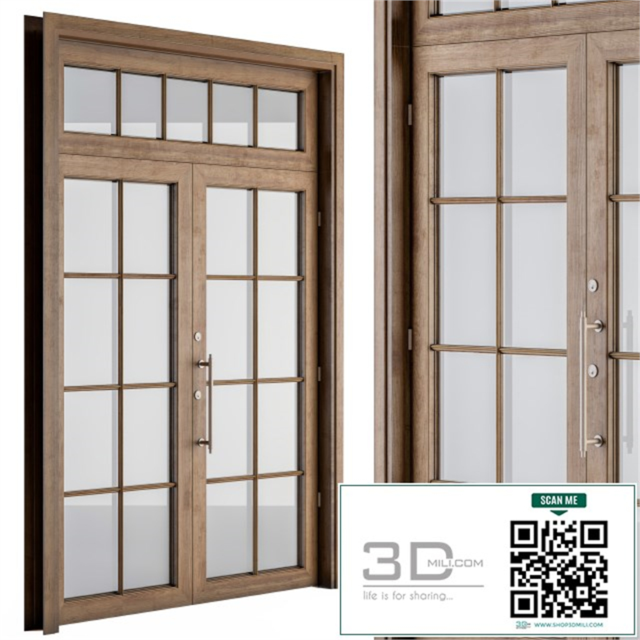 Wooden Vintage Glass Door