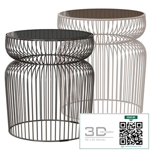 Spoke Glass Metal End Table (Crate and Barrel)