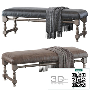 Light Gray Upholstered Accent Bench