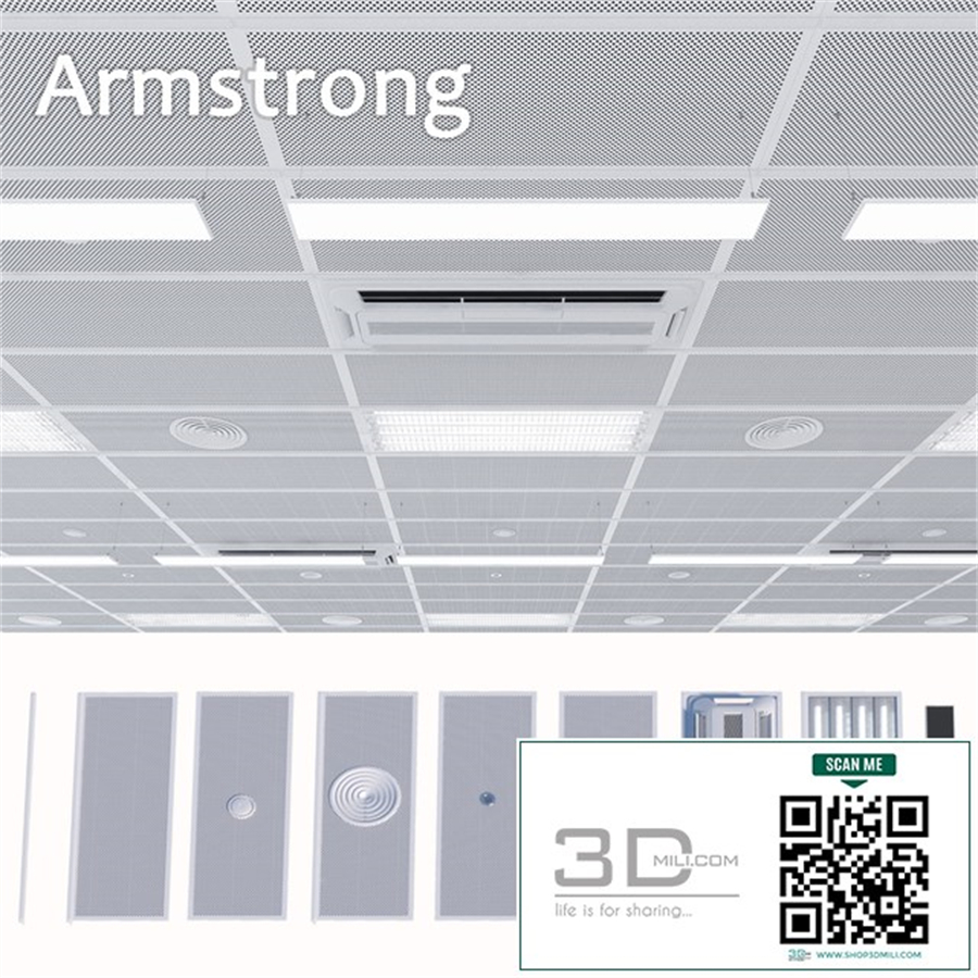 Armstrong ceiling system with a set of elements 2