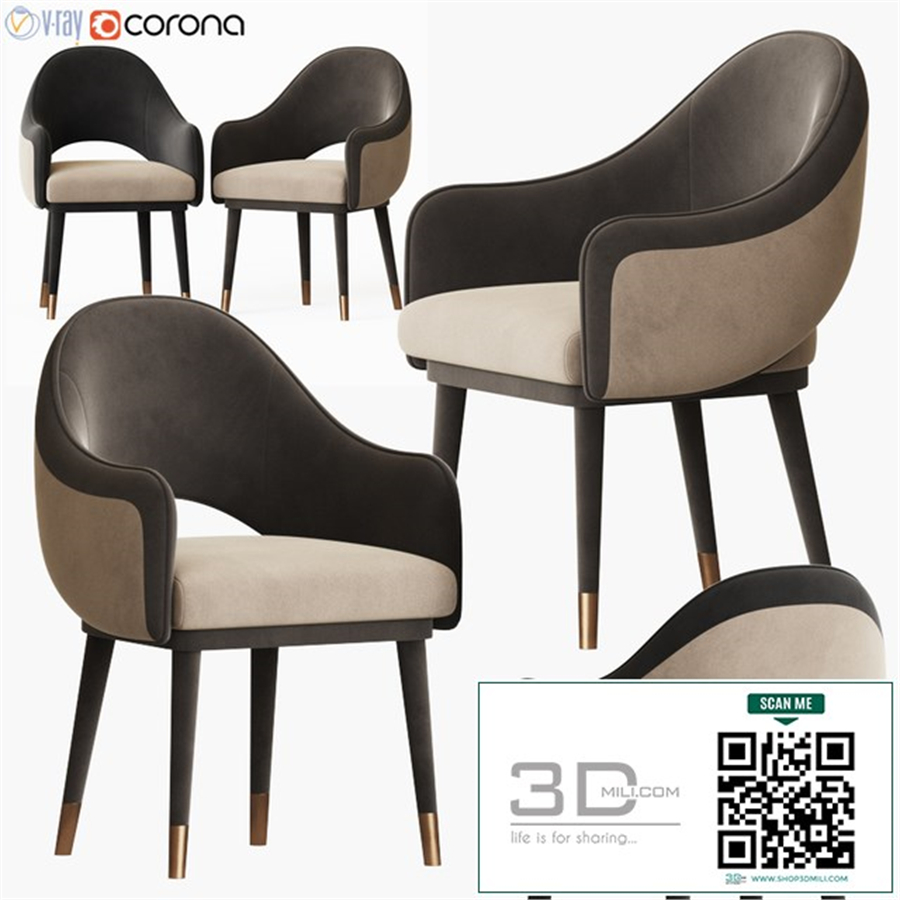 Black and White Dining Armchair Armrest
