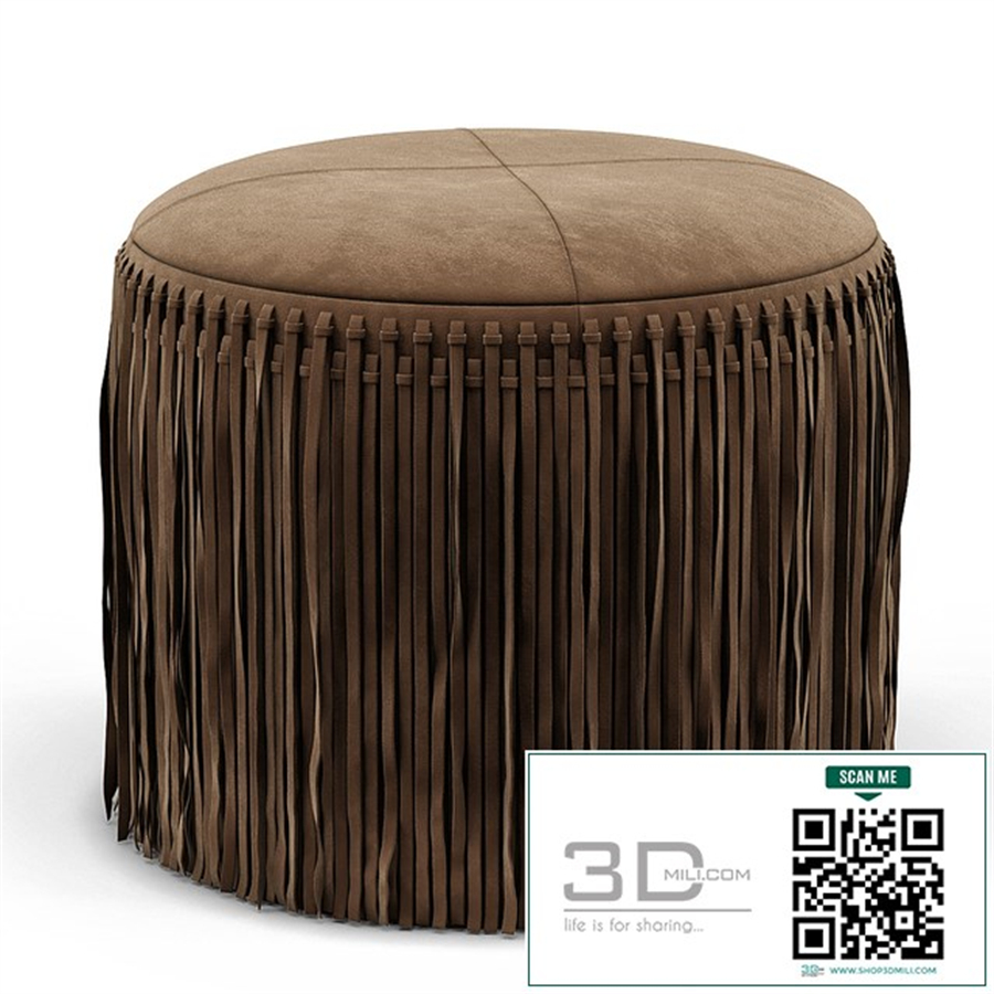 Wisteria Suede Boho Round Ottoman