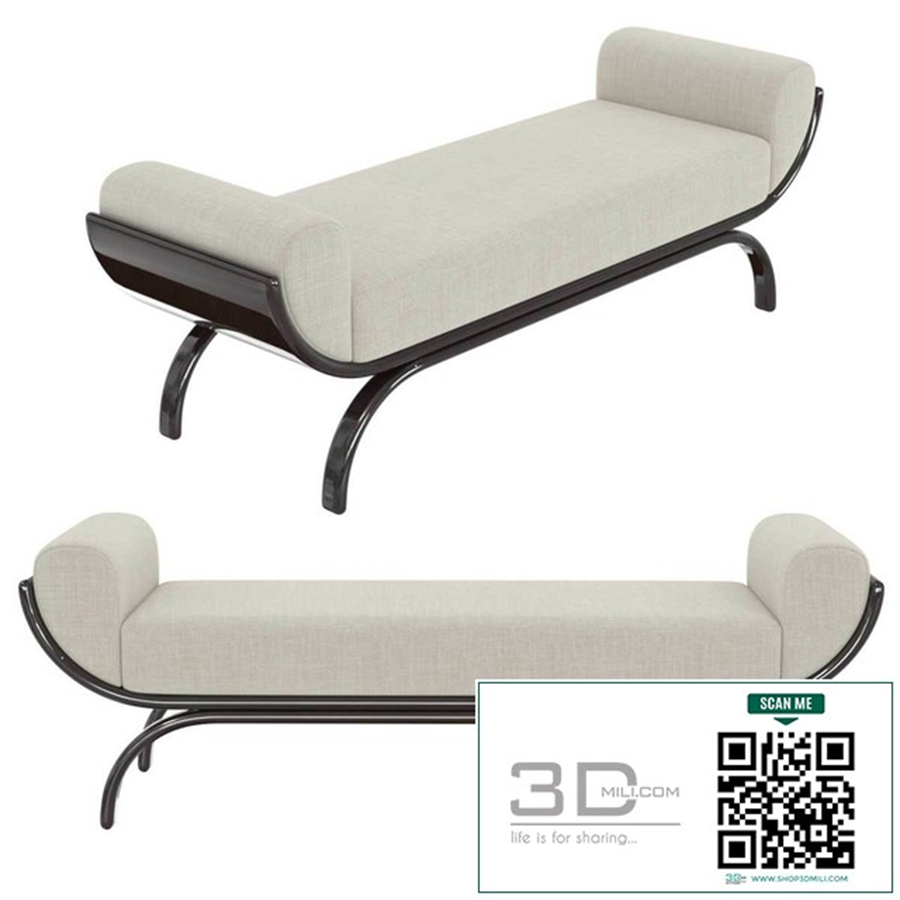 Custom made bench with curved arms