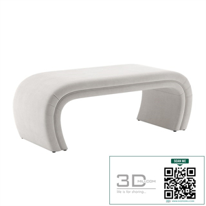 TOV Kenya Light Gray Velvet Bench