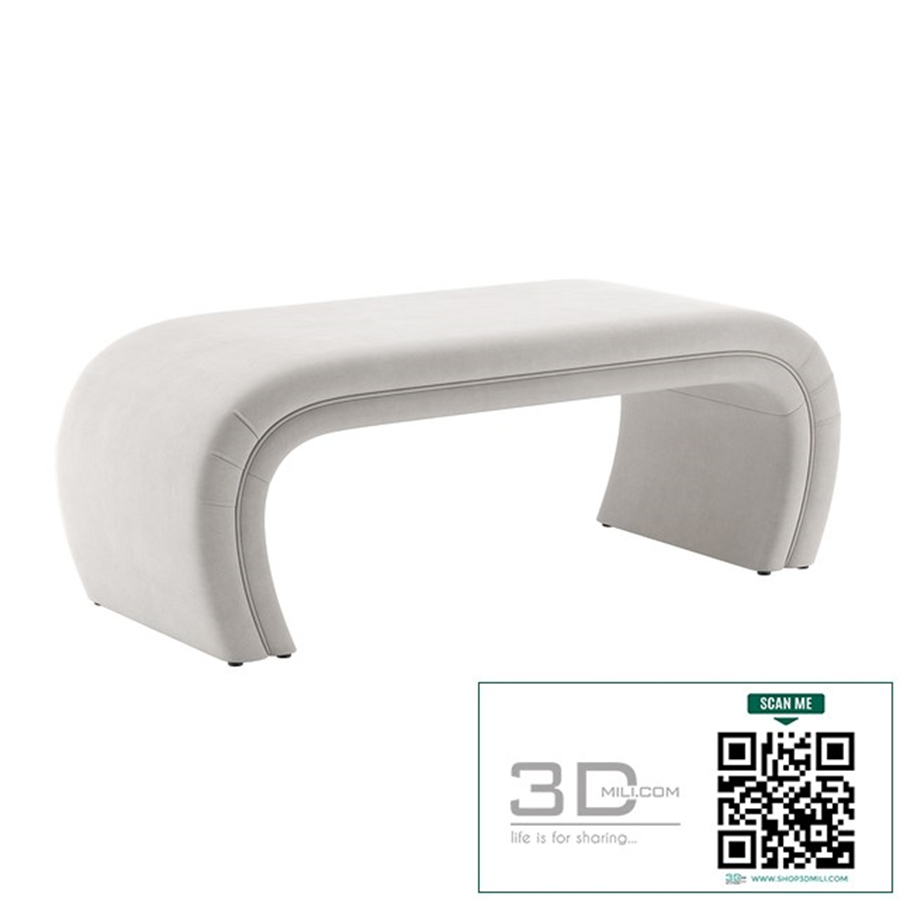 TOV Kenya Light Gray Velvet Bench